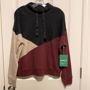 Pact Women’s Charcoal/Wheat/Rhubarb Heather Sporty Trend Pullover Size M